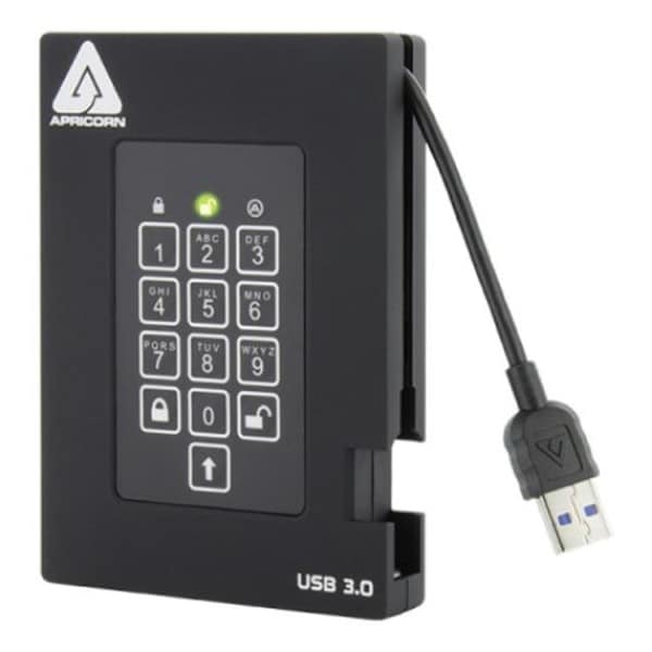 Apricorn Mass Storage Apricorn A25-3PL256-1000F 1000 GB fortress Fips Portable USB Hardware Encrypted HDD A25-3PL256-1000F - main